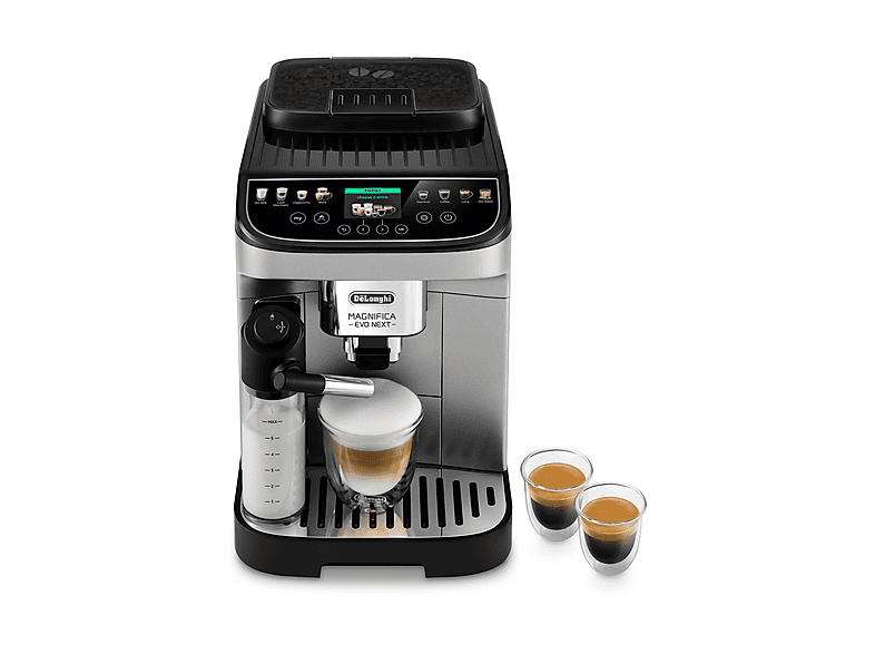 De'Longhi Magnifica Evo Next ECAM 310.80.SB 1450 Watt 15 bar Molinillo integrado Depósito de leche Plata/Negro