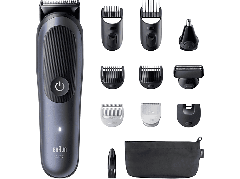 Braun Recortadora todo en 1 Series 7 AIO7540 Kit De Styling 11 en 1 Lámina ProBlade AutoSense Wet& Dry Azul