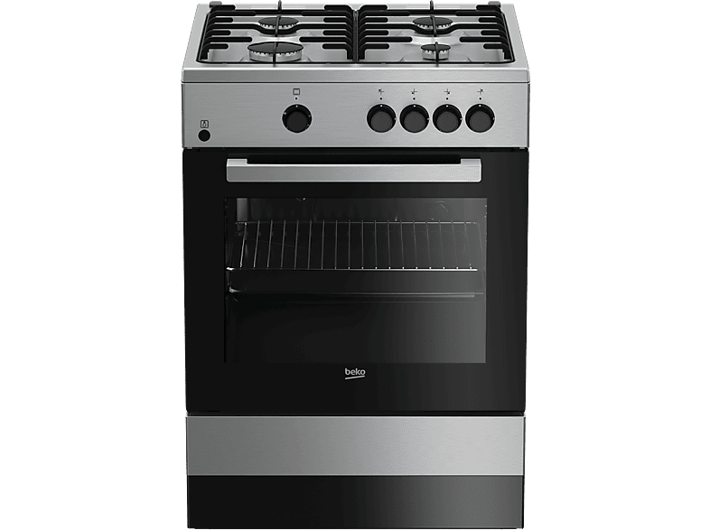 Beko FSG62000DXL Gas Butano 4 quemadores Horno Eléctrico/Gas 64 l Inox