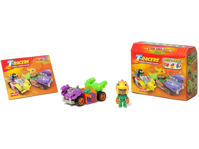 MagicBox T-Racers - Color Rush Car & Racer Figura Aleatoria Multicolor
