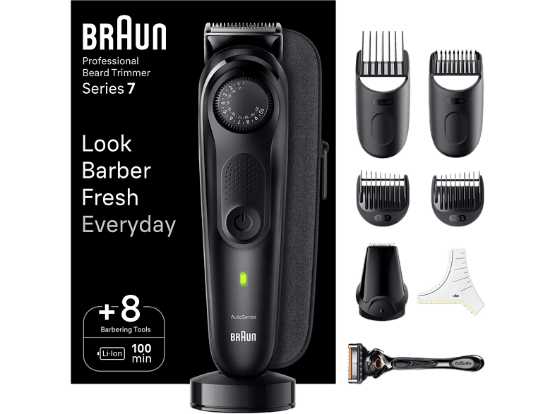 Braun Series 7 BT7440 Recortadora De Barba Lámina ProBlade 6 Accesorios 100 min autonomía