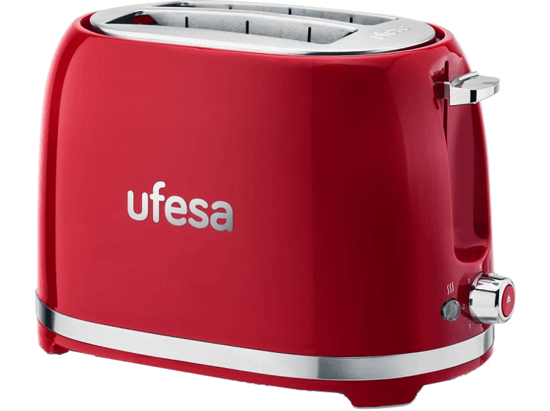 Ufesa Classic PinUp 850 W 2 Ranuras 2 Rebanadas 7 Niveles Tostado Rojo