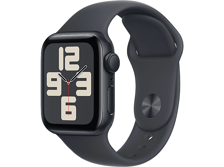 Apple Watch SE (2024) GPS 40 mm Caja de aluminio Medianoche Vidrio delantero Ion-X Correa deportiva Medianoche Talla M/L