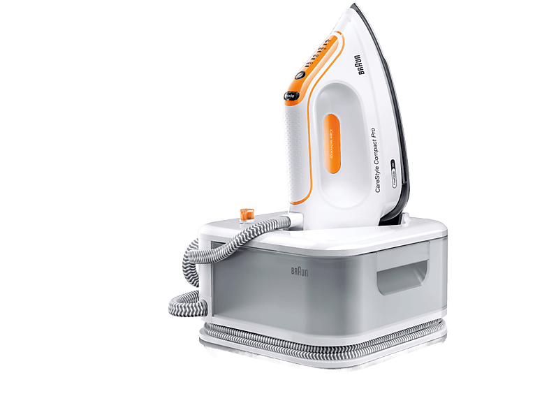 Braun CareStyle Compact Pro IS2561WH 2400W 1.5l 6 bar Golpe de vapor 400g/min Suela EloxalPlus Freeglide3D Blanco/Naranja