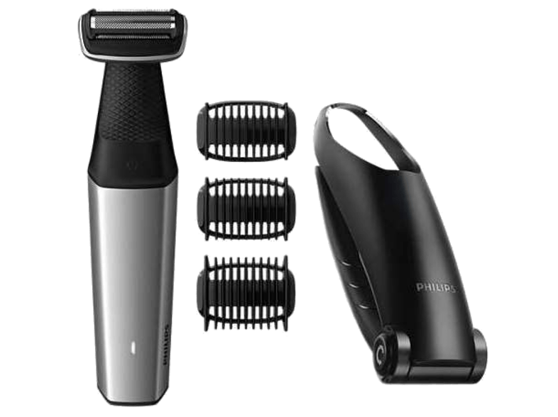 Philips BG5020/15 Apta para la ducha 3 peines/guía Recargable Plata