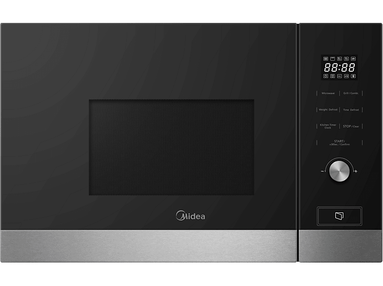 Midea MBMTG820H-X 800 W 1000W Potencia Grill 7 Funciones 20l Cristal Negro/ Inox