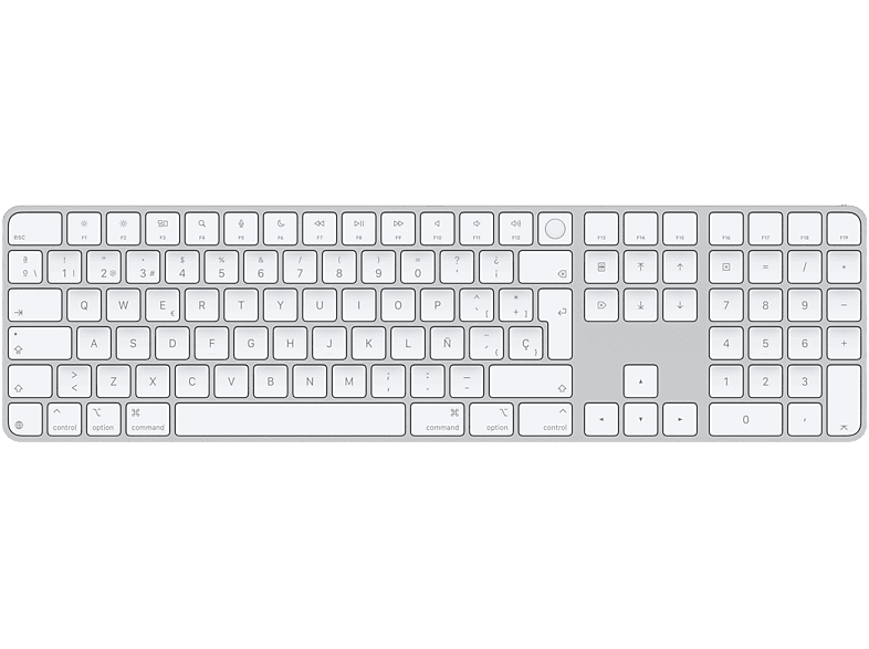 Apple Magic Keyboard Con Touch ID y teclado numérico Teclas Blancas Español Bluetooth Blanco