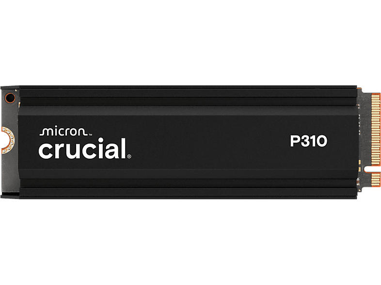 Crucial P310 PCIe Gen4 NVMe 2280 M.2 Interno Velocidad lectura 7100 MB/s Con Disipador de Calor Negro