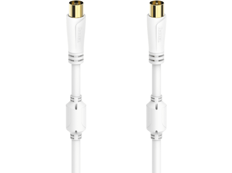 Hama 00205245 0.75 m Triple Blindaje Chapado en oro Coaxial Blanco