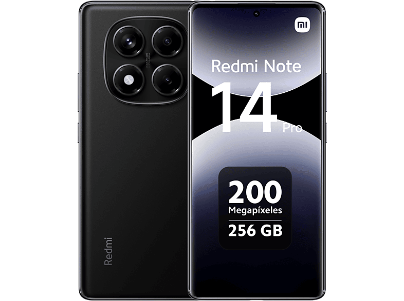 Xiaomi Redmi Note 14 Pro Negro medianoche 256 GB 8 GB RAM 6.67 AMOLED FHD+ MediaTek Helio G100-Ultra 5500 mAh