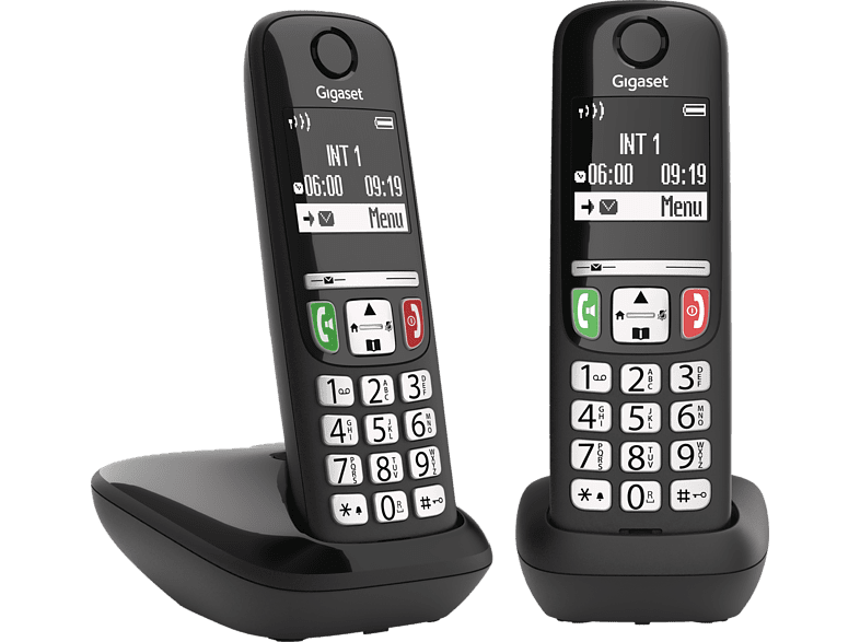 GIGASET E270 Duo 100 contactos Bloqueo de números Compatible con ayudas auditivas Negro