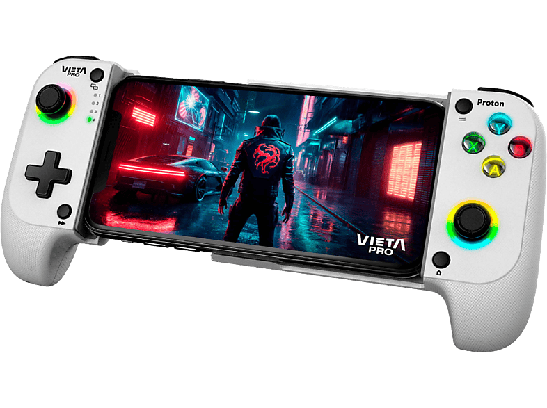 Vieta Pro Proton Bluetooth Inalámbrico Ajustable hasta 18 cm Función Turbo Dual Vibration Baja latencia 8h autonomía Blanco