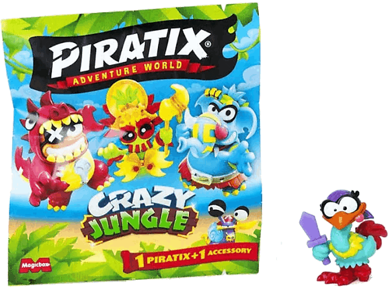 Magicbox Piratix Crazy Jungle - Display 4X24 One pack Figura aleatoria