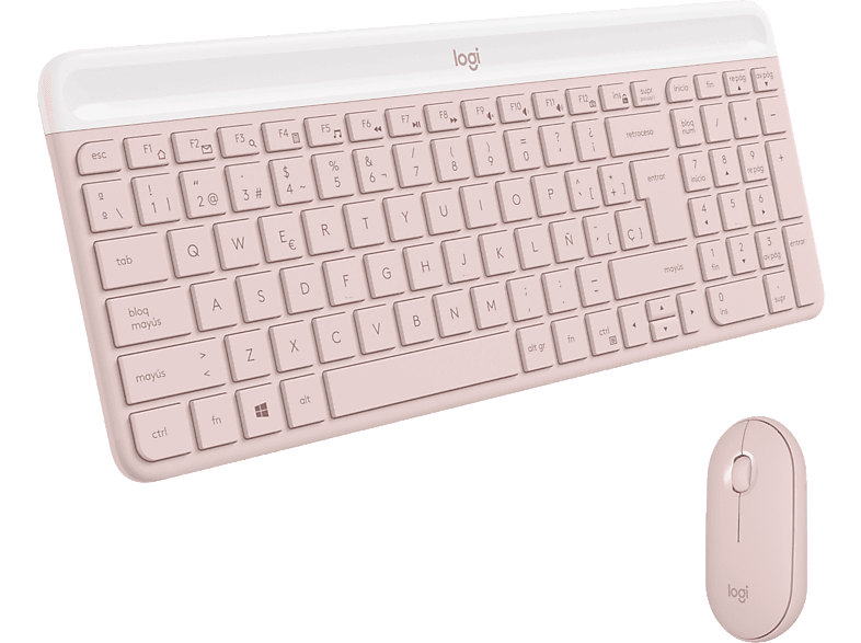 Logitech MK470 Inalámbrico Ratón ambidiestro USB Windows Teclas de acceso directo Pilas +18 meses  Rosa