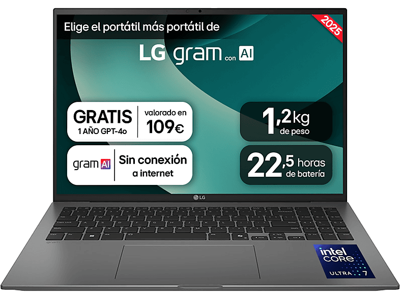 LG 16ZD90T-G.AX78B 16 WQXGA Intel® Core™ Ultra 7 16 GB RAM 1 TB SSD Arc™ GPU FreeDOS