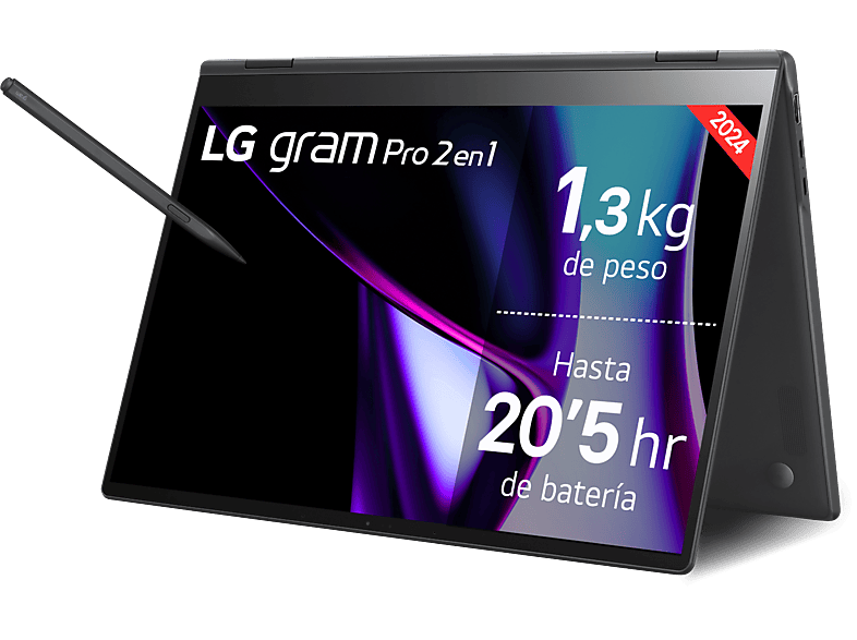 LG 16T90SP-K.AA75B 16 WQXGA+ Intel® Evo™ Edition Core™ Ultra 7-155H 16 GB RAM 512 GB SSD W11 Negro Obsidiana
