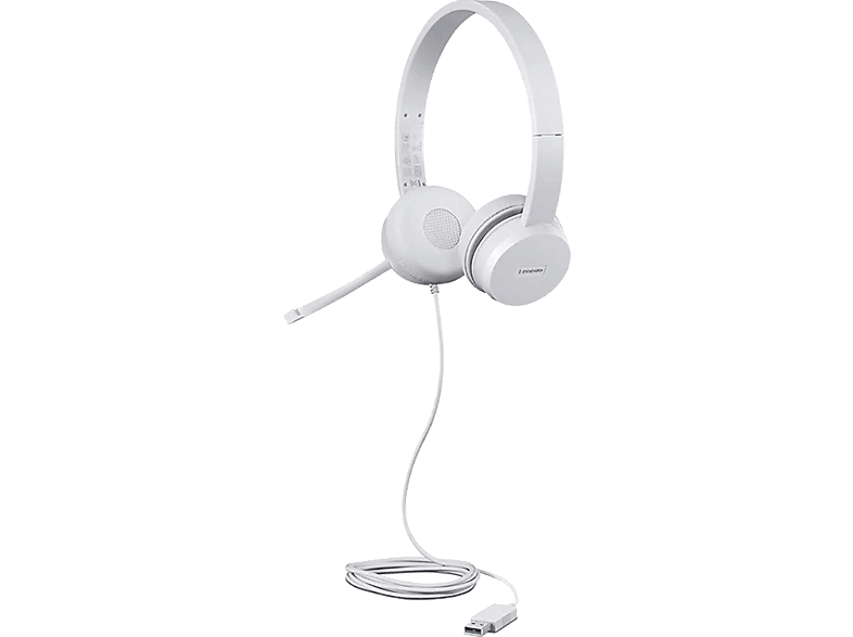 Lenovo USB estéreo 110 De diadema Circumaural Micrófono integrado/brazo Gris nube
