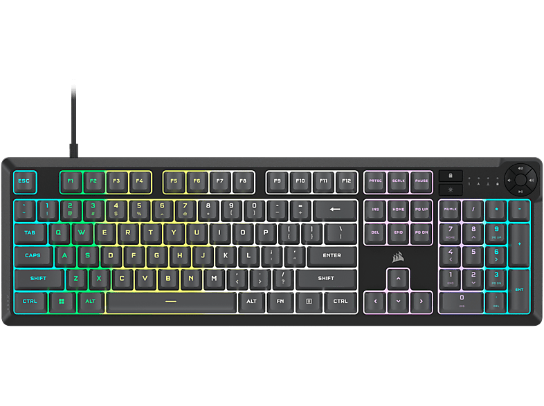 Corsair K55 Core Con cable Iluminación LED RGB 4 teclas multimedia Dark Grey
