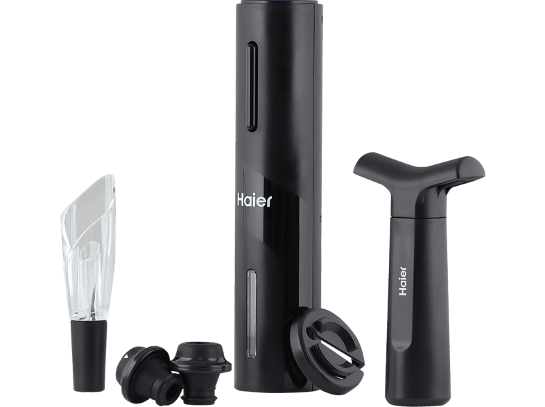 Haier HAWUKIT06  Abridor eléctrico Aireador y vertedor Tapón de vacío Cortador de láminas Negro