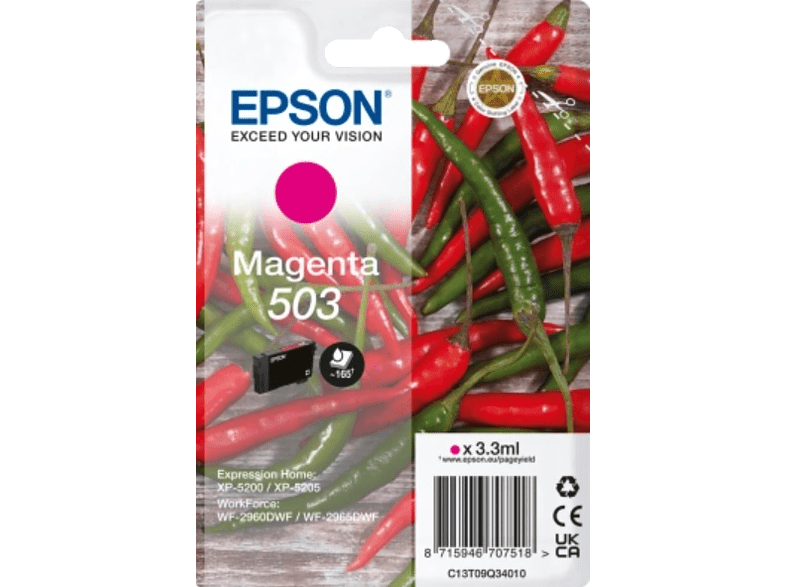Epson 503 INK Magenta Tamaño estándar Hasta 165 páginas