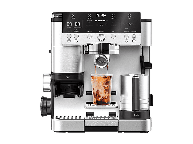 Ninja Luxe Café Premier ES601EU 9 bar 1650W 2 Tazas Capacidad del depósito 2L Capacidad de café en grano 250g Plata