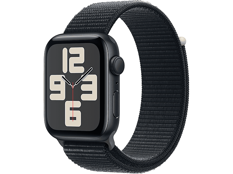 APPLE Watch SE (2023) GPS 44 mm Caja de aluminio medianoche Vidrio delantero Ion-X Correa Sport Loop medianoche