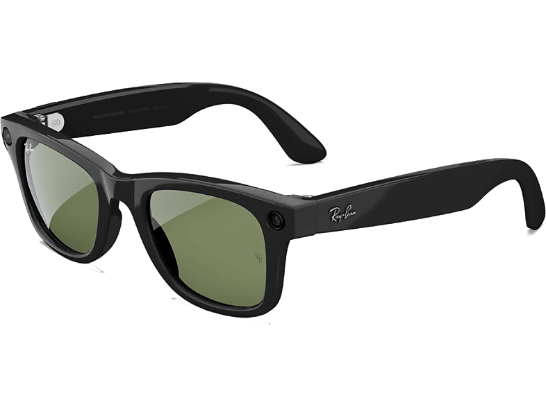 Ray-Ban Meta Wayfarer Negro brillante Verde G15