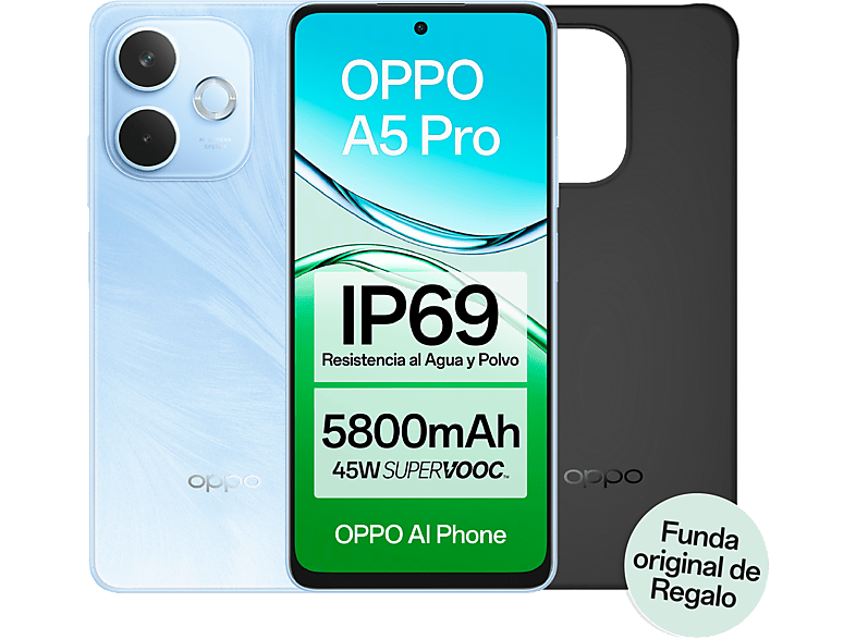 OPPO A5 Pro 4G Feather Blue 256 GB 8 GB RAM 6.67 LCD Snapdragon® 6s 4G Gen 1  5800 mAh