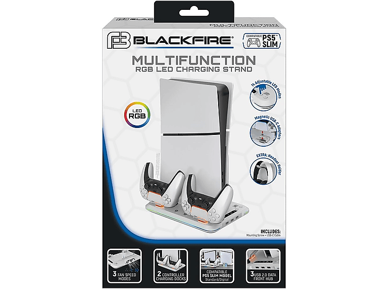 Ardistel Blackfire Multifunction RGB LED Charging Stand Blanco