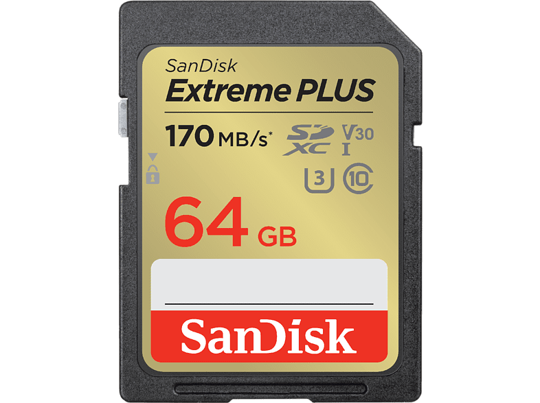 SanDisk Extreme PLUS 64 GB Vídeo 4k UHD Hasta 170 MB/s lectura U3 V30 C10 Multicolor