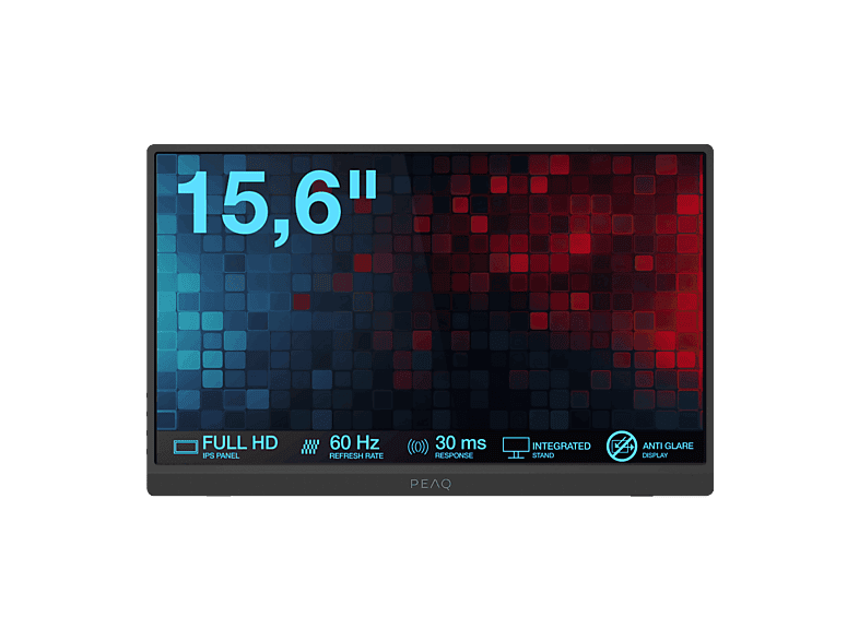 PEAQ PMO P150-FFK 15.6 Full-HD 60 Hz 30 ms IPS LCD G-sync Compatible Altavoces Integrados Negro