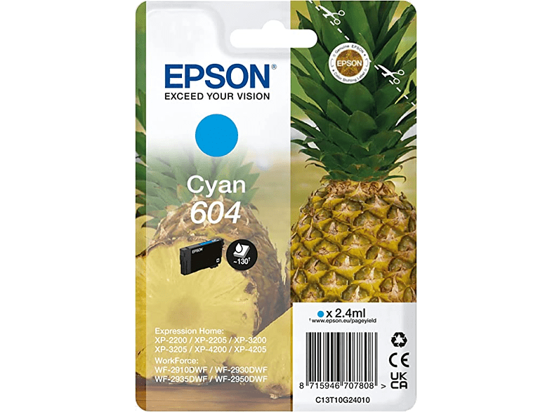 Epson 604 INK Tamaño estándar Hasta 350 páginas Cian