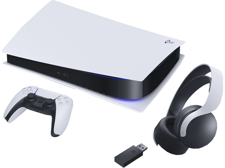 Sony PS5 Digital Edition C 825 GB Blanco + Auriculares Pulse 3D Blancos