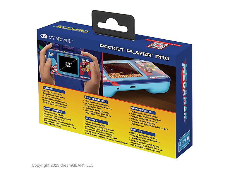 My arcade Pocket Player Pro Mega Man Incluye juego Mega Man Azul