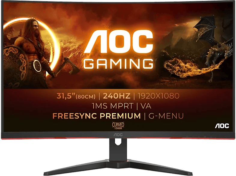 AOC C32G2ZE 31.5  Full-HD 1 ms 240 Hz DisplayPort HDMI 178 ° Negro