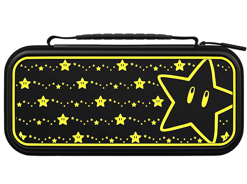 PDP Travel Case Plus Glow Stars Para Nintendo Switch Con cremallera Negro y amarillo
