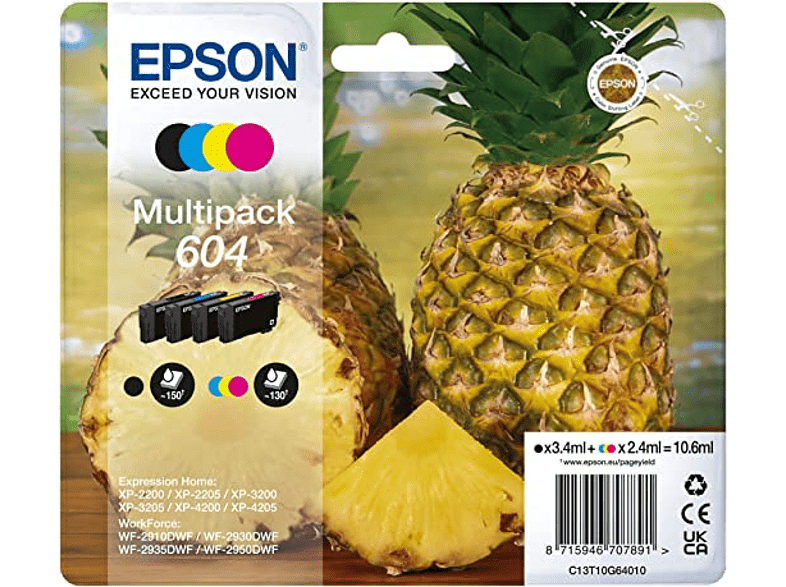 Epson 604 INK Multipack Tamaño estándar Hasta 350 páginas Varios colores