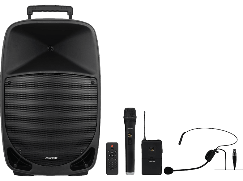 Fonestar MALIBU-315 50W Bluetooth 16h Autonomía Dos micrófonos incluidos Negro