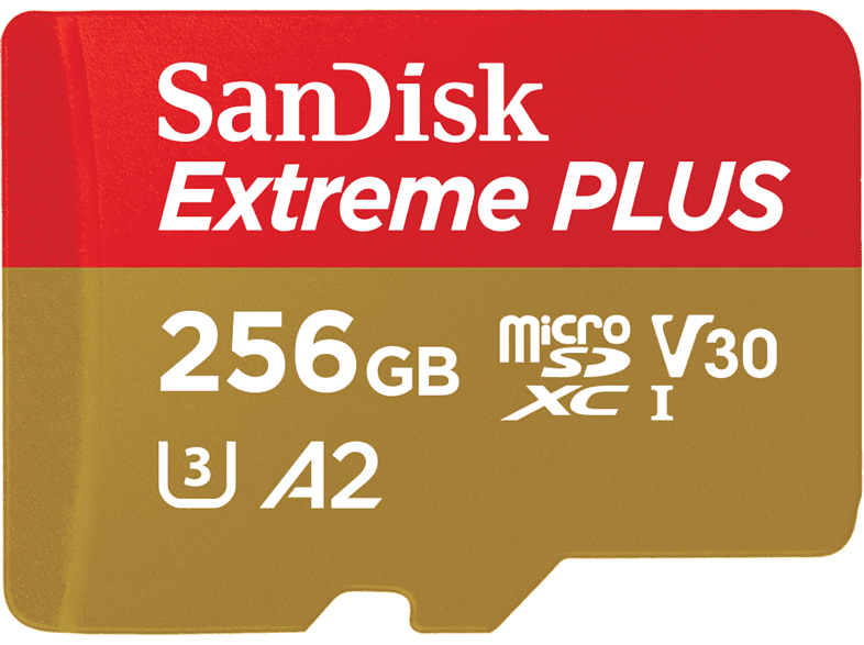 SanDisk Extreme PLUS 256 GB Lectura hasta 200 MB/s UHS-I U3 C10 A2 V30 Multicolor