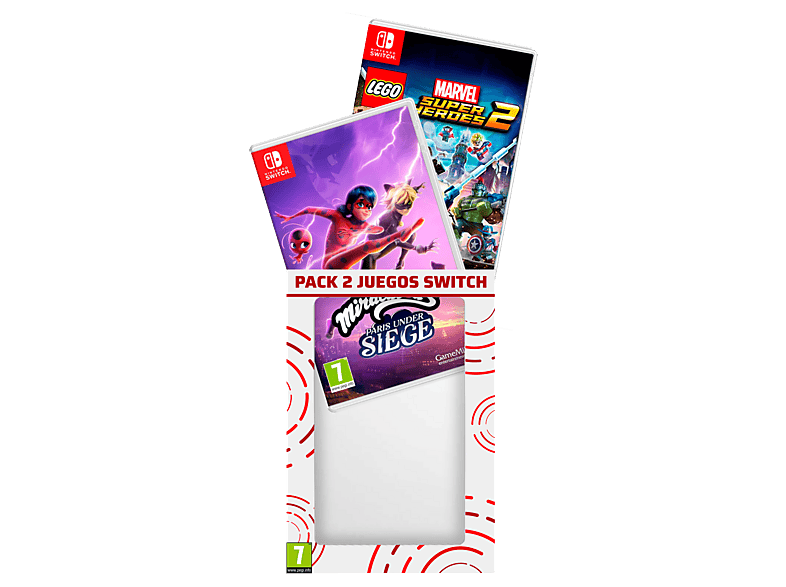 Nintendo Switch Pack 2 juegos: LEGO Marvel Super Heroes 2 + Ladybug Miraculous: Paris Under Siege