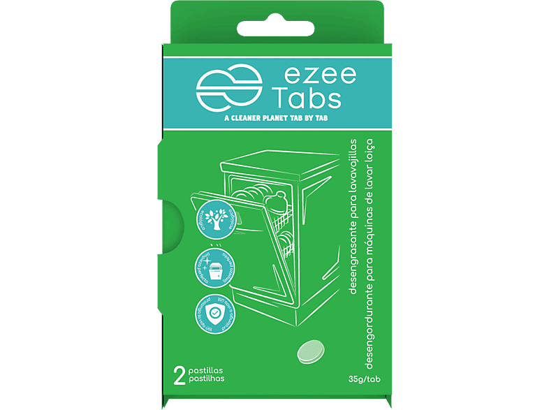 Ezeetabs Desengrasante para lavavajillas 2 pastillas 35 gr Verde