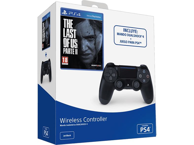 Sony Dualshock 4 V2 Para PS4 Negro + Juego PS4 The Last Of Us: Parte 2
