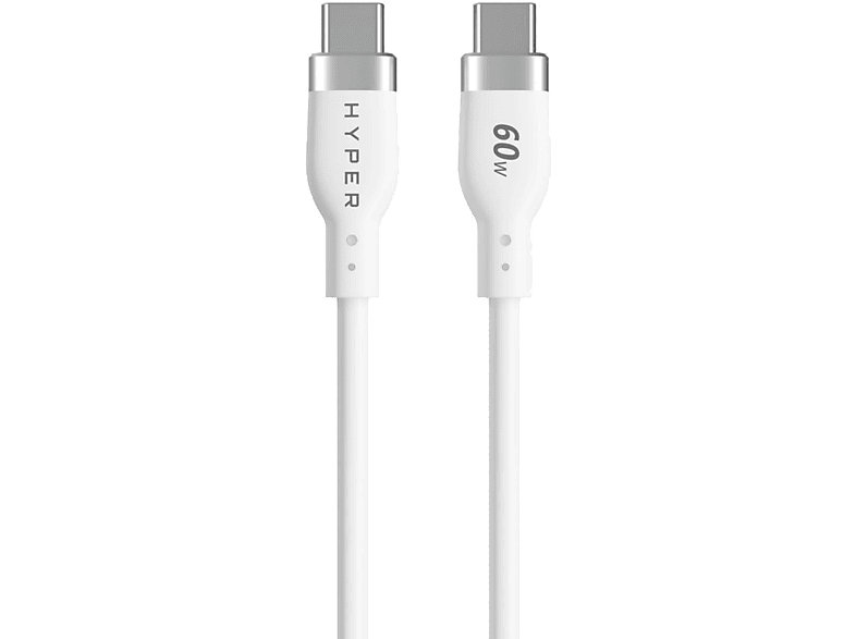 Hyper HJ4011BKGL Universal Silicona 1.5m 60 W 480 Mbit/s USB-C a USB-C Blanco