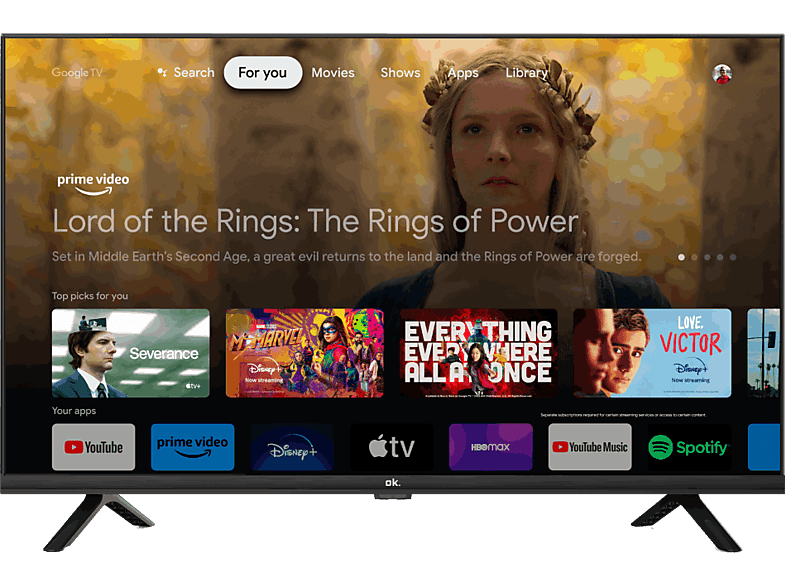 OK OTV 32GF-5023C FHD Google TV Chromecast integrado Sintonizador triple Negro