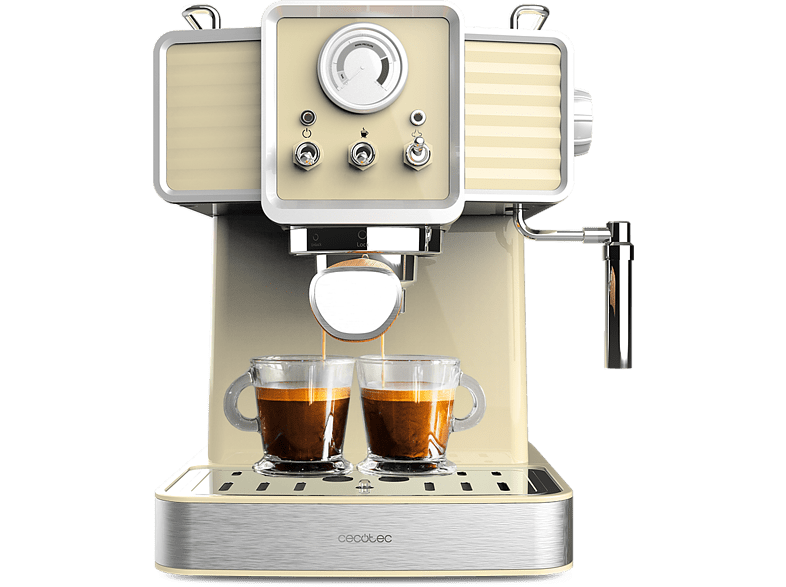 Cecotec Power Espresso 20 Tradizionale 20 bar 1350 W 1.5 l 2 tazas Manómetro Apagado Automático Light Yellow