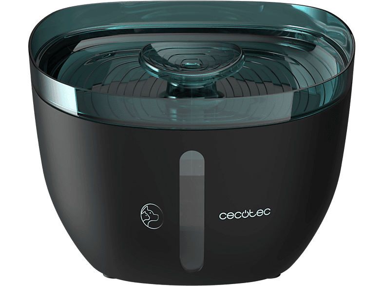 Cecotec Bebedero Pumba 2200 Refresh Capacidad 2L Luz LED interior Silencioso 3 filtros Diseño de cascada Negro