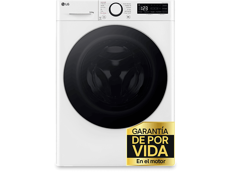 LG F4DR6009A1W Serie 600 9 kg / 6 kg 1400 rpm 12 programas AI Direct Drive™  TurboWash™360˚ Blanco