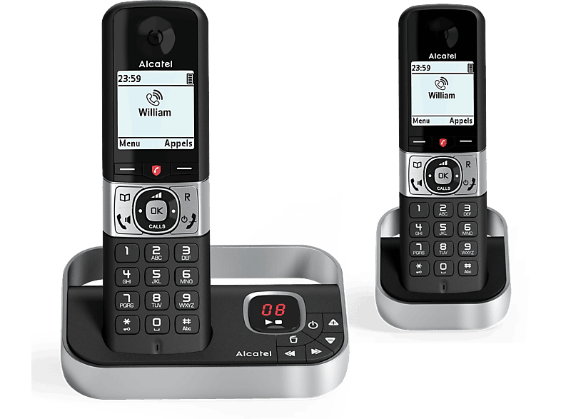 Alcatel F890 Duo Inalámbrico Contestador Bloqueo de llamadas Agenda para 200 contactos Manos libres Negro