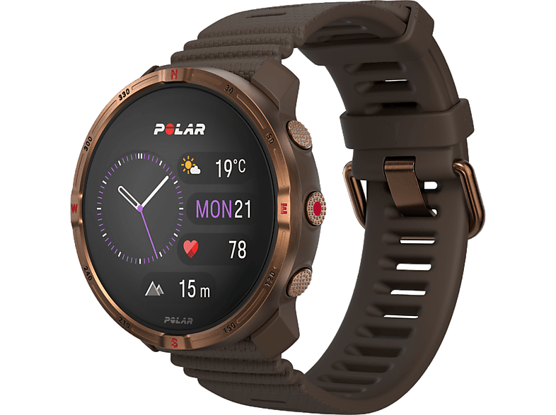Polar Grit X2 Brown 22 mm 1.28 90h Autonomía en modo ECO Silicona GPS Dual