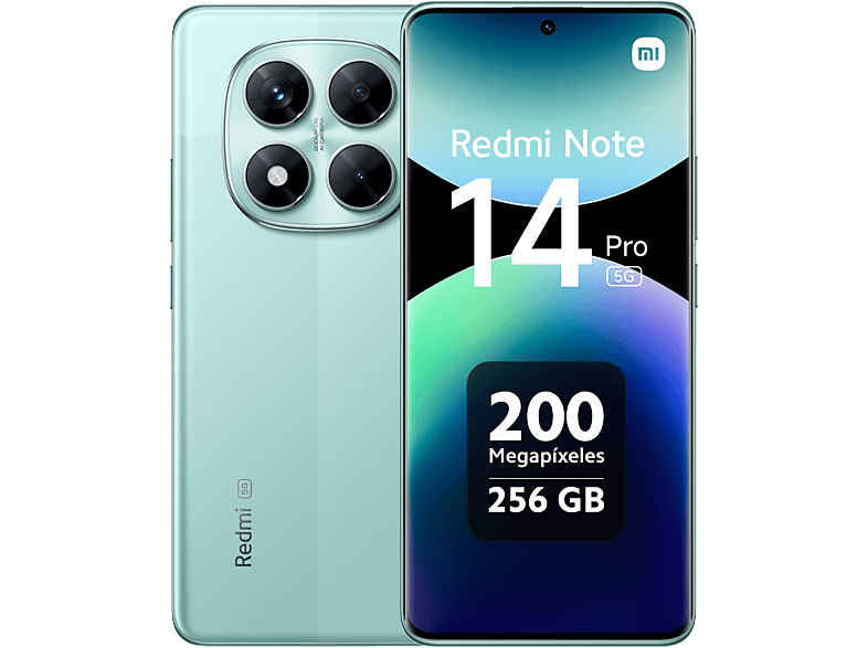 Xiaomi Redmi Note 14 Pro 5G Verde coral 256 GB 8 GB RAM 6.67 AMOLED 1.5K MediaTek Dimensity 7300-Ultra 5110 mAh